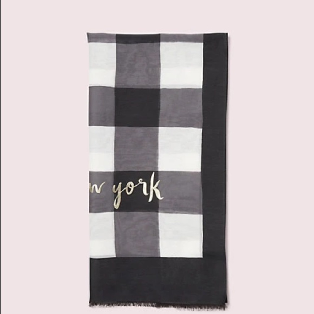 Kate Spade Party Plaid Oblong Scarf - Picture 3 of 4